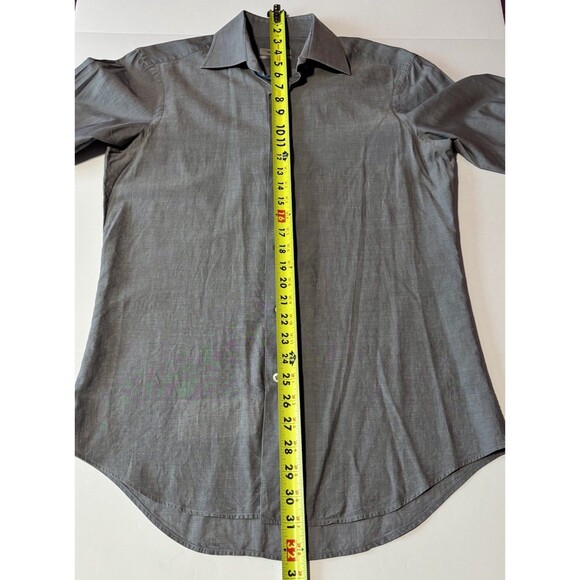 Valentino Tailored Fit Blue Button Up Shirt Men's Size 38-15 Medium Work Casual - Picture 6 of 10